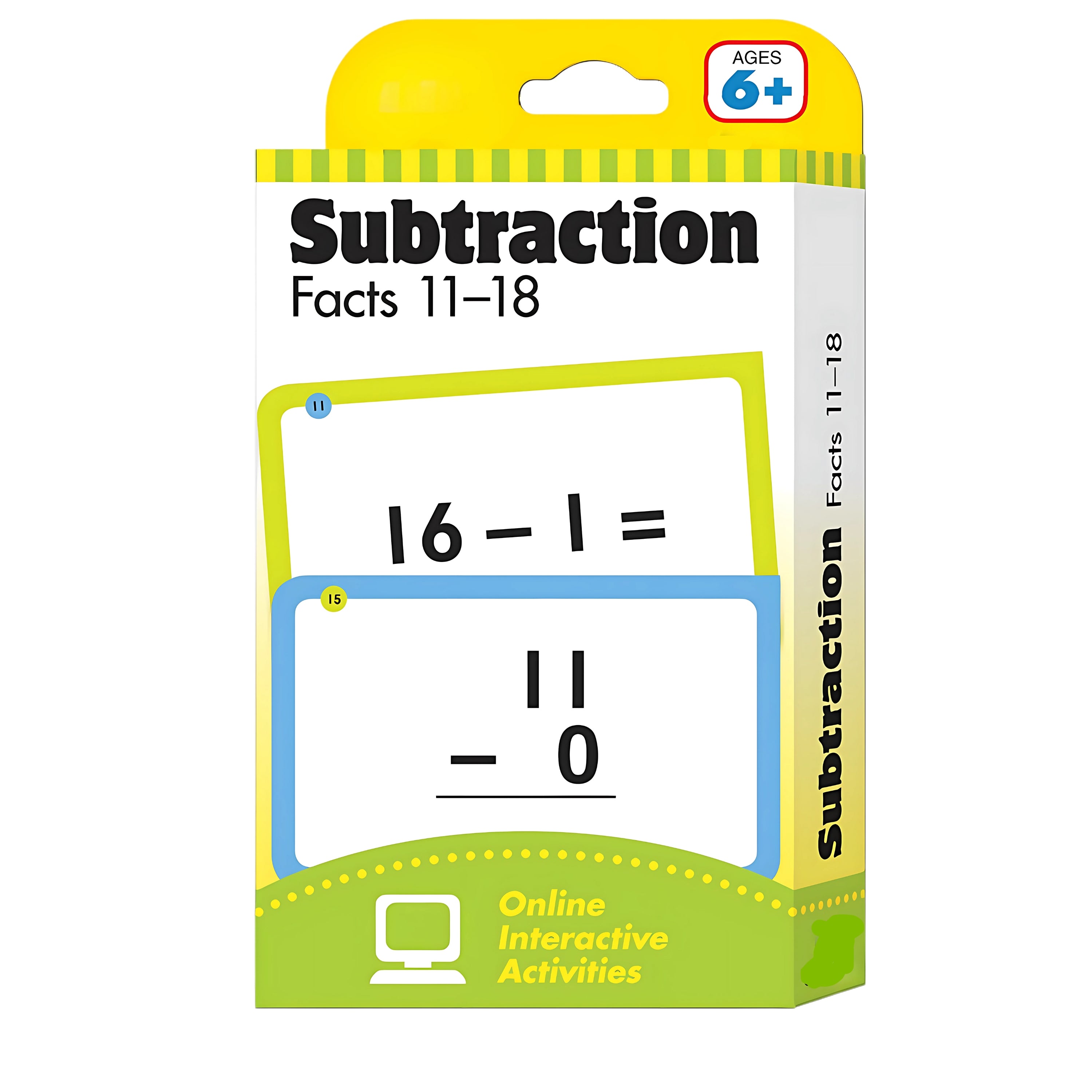 Subtraction Facts 11–18 Flashcards – 56 Full-Color Math Cards with Games & Activities for Kids, Grades 1+, Ages 6+, Classroom or Home Learning