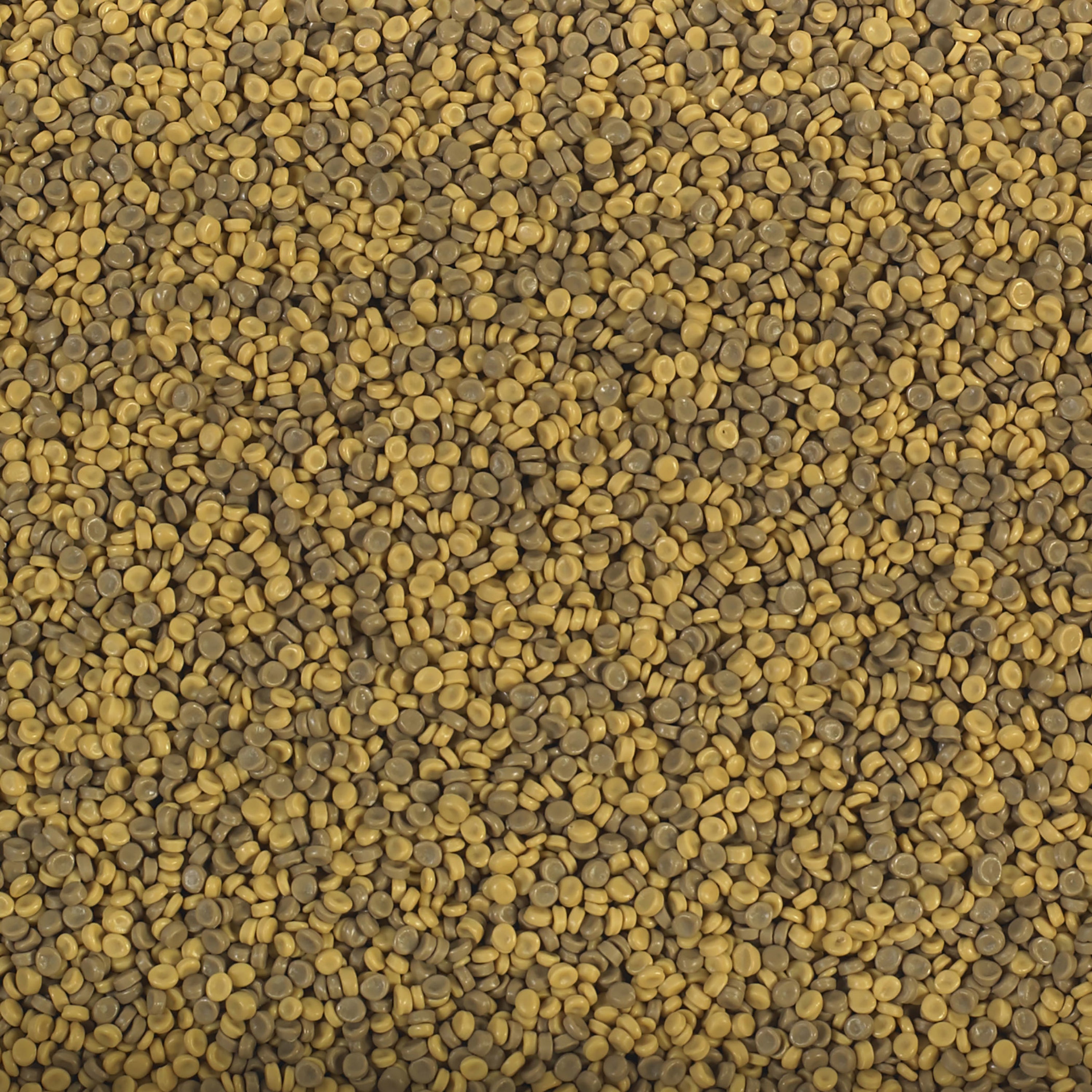 Close-up of brown sensory pellets