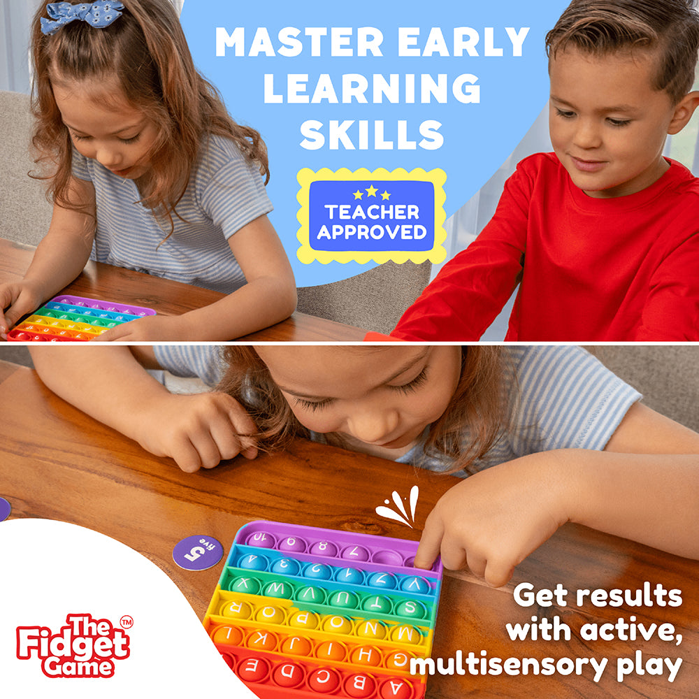 Kids Playing with ABC Pop & Match Bingo 