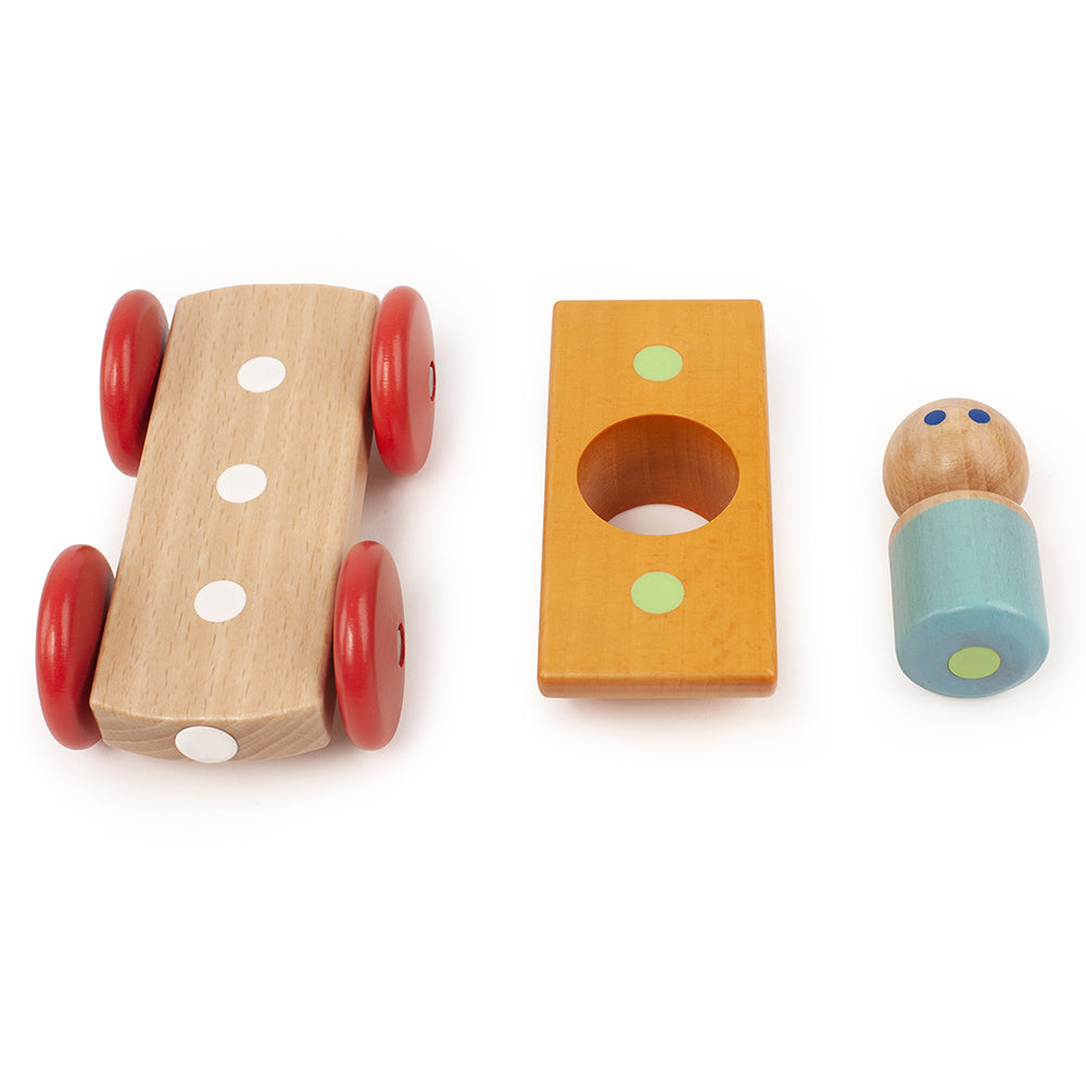 Tegu Orange Magnetic Racer | Interchangeable 3-Piece Set