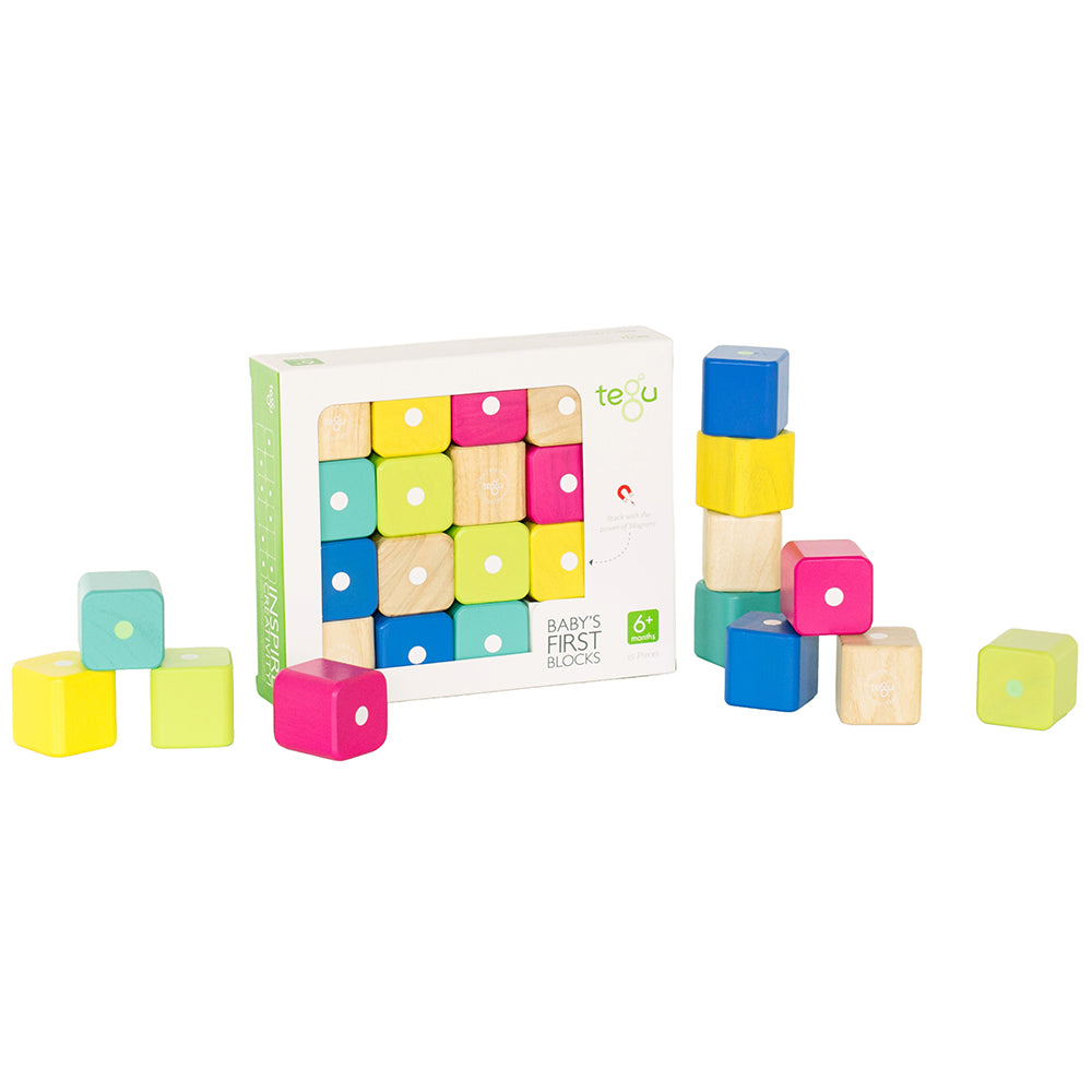 Tegu Baby's First Magnetic Blocks | Eco-Friendly 15-Piece Set