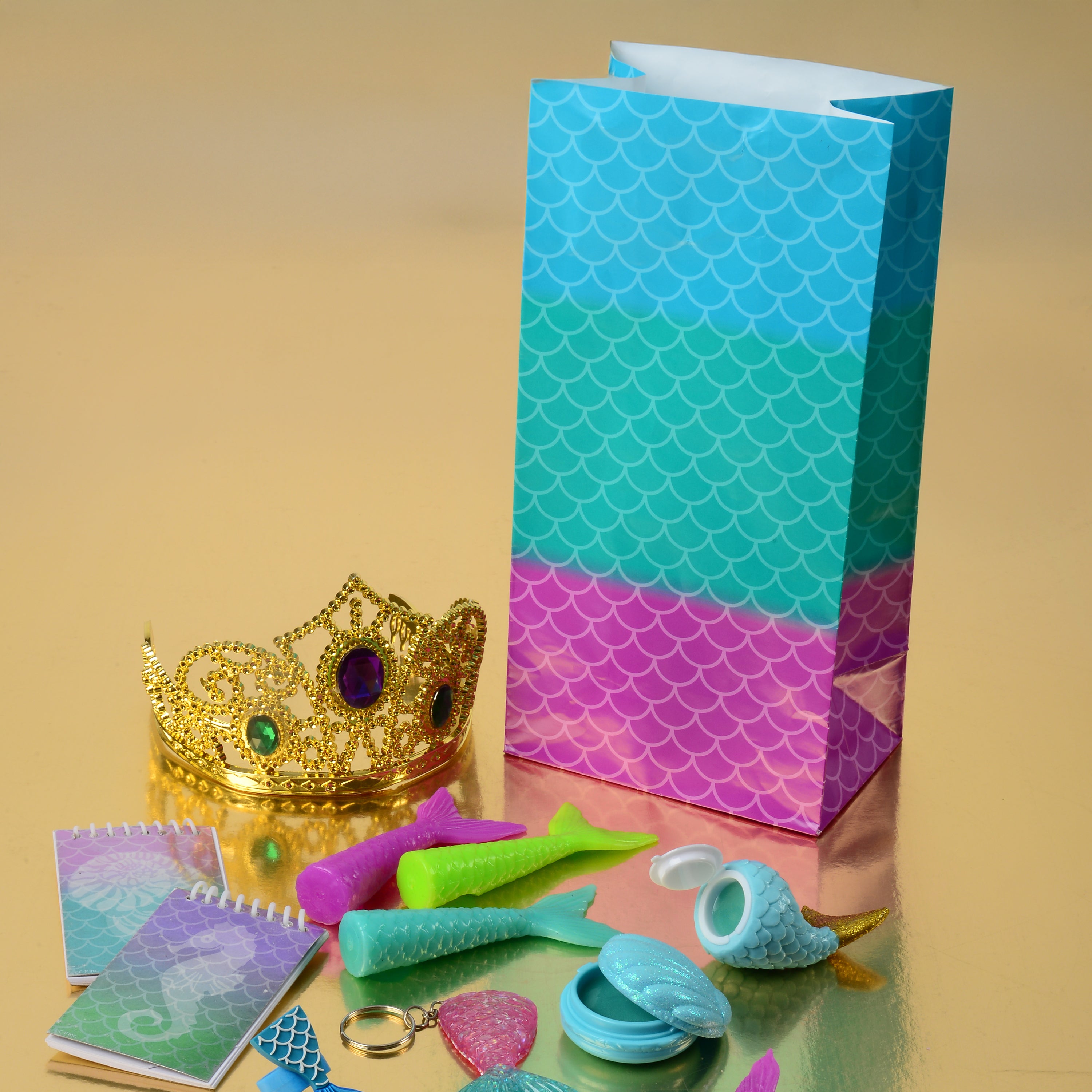 Colorful Scale Design Paper Bag - Set of 12
