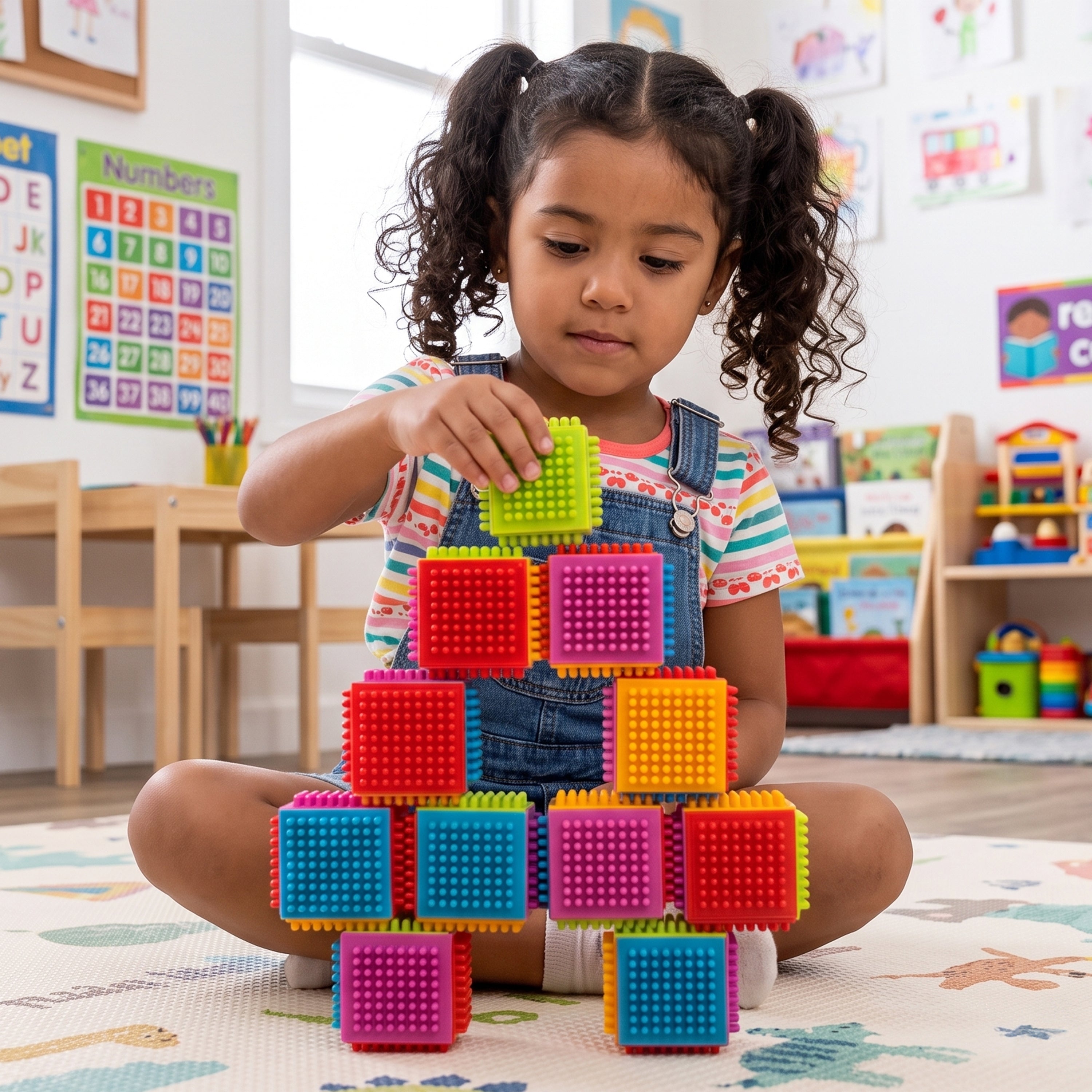 Jumbo Toddler Interlocking Bristle Cubes - Set of 24-Piece