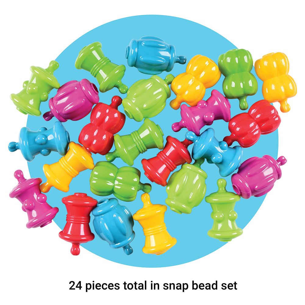 24 Piece Set of Snap Beads in Vibrant Colors