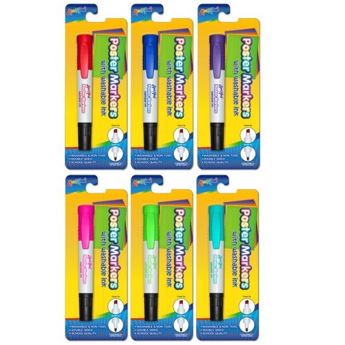 Double Ended Poster Markers Wth Washable Ink