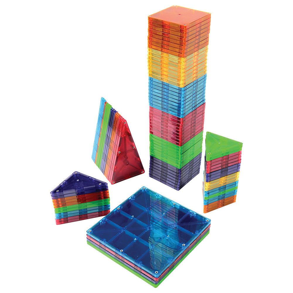 Clear Colors Magna-Tiles® 100-Piece STEM Building Set | Magnetic, Translucent Tiles for Creative Play