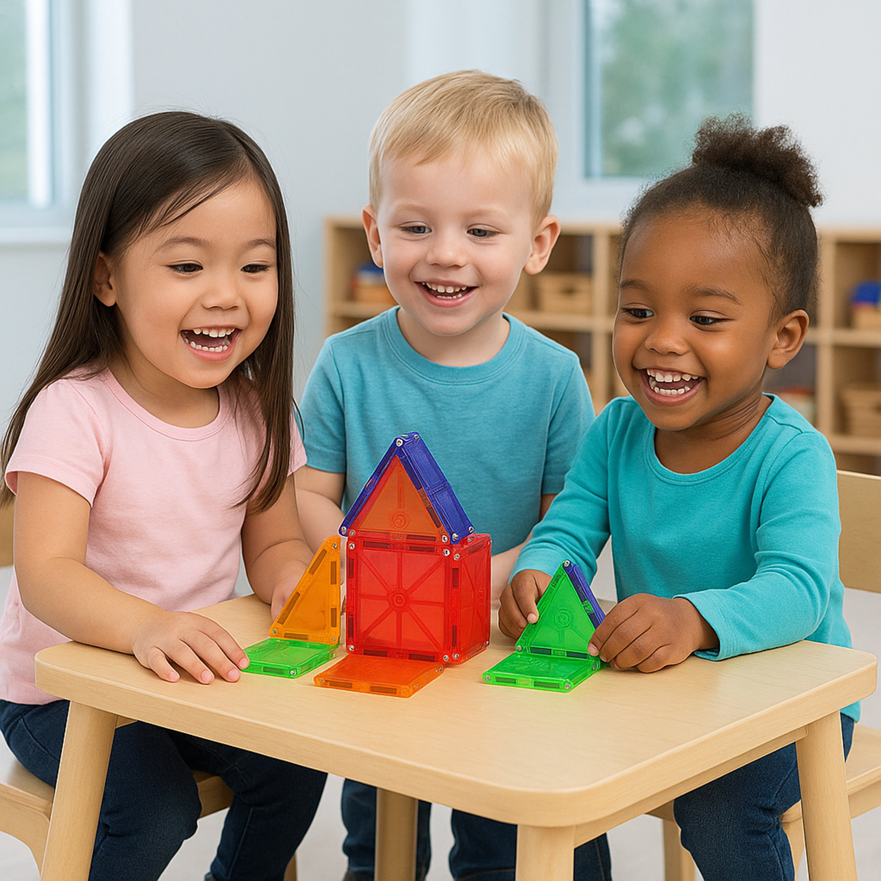 Clear Colors Magna-Tiles® 100-Piece STEM Building Set | Magnetic, Translucent Tiles for Creative Play