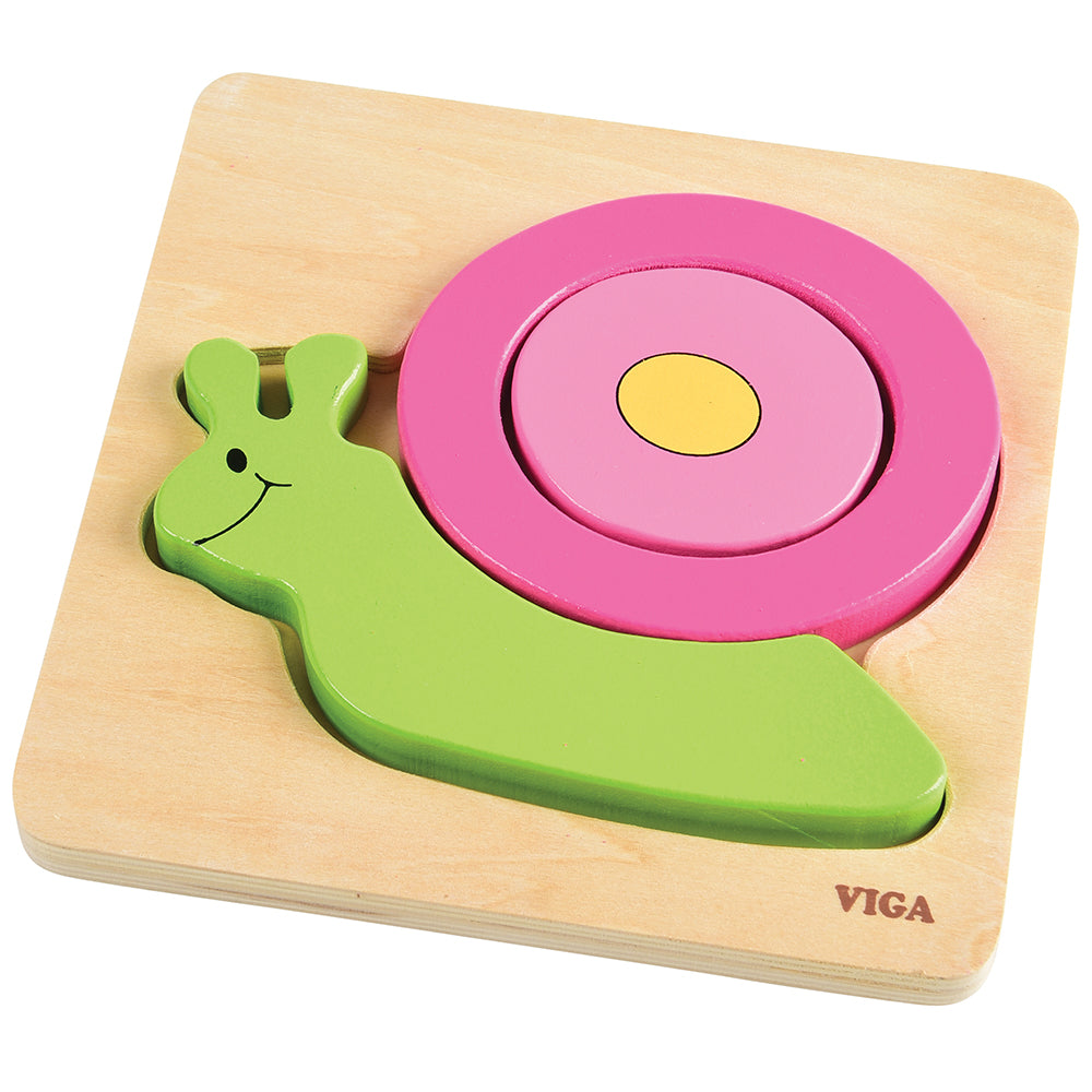 Chunky 4-Piece Snail Wooden Puzzle