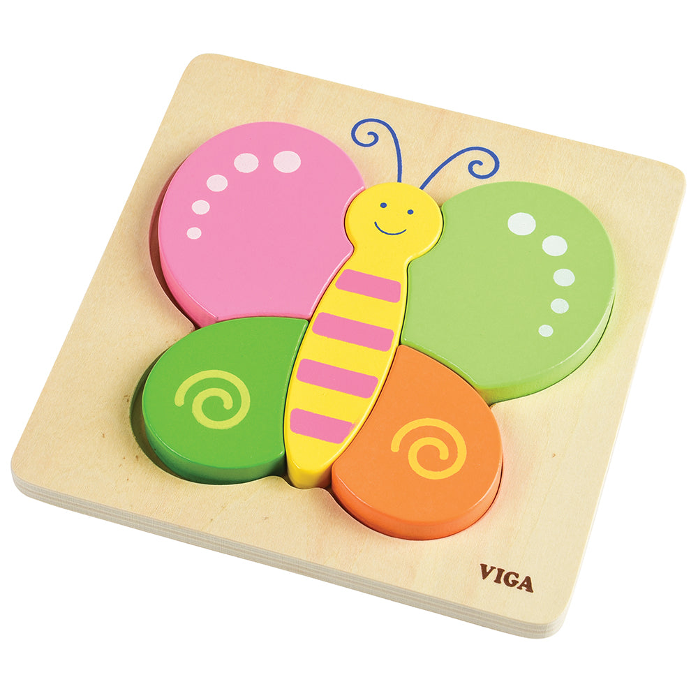 Wooden Colorful Butterfly Puzzle with 5 Chunky Pieces | 18 months+ VIG-170