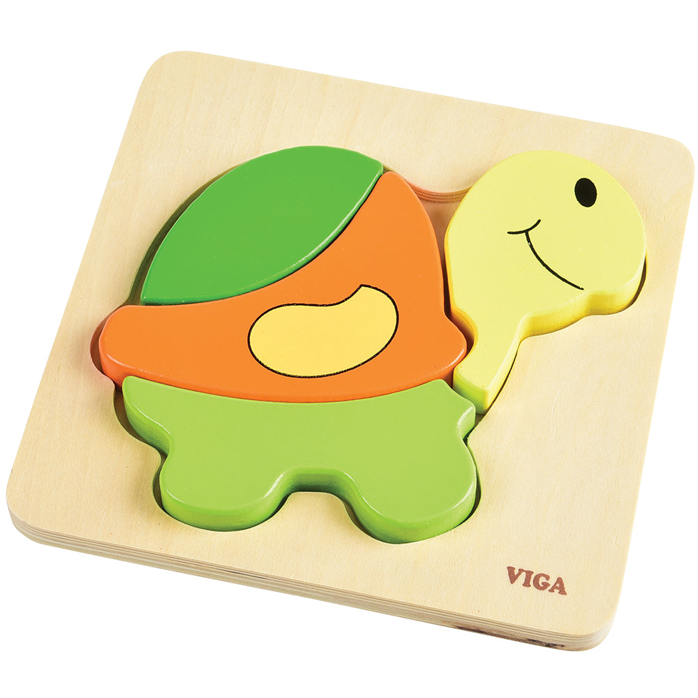 Chunky 4-Piece Turtle Wooden Puzzle