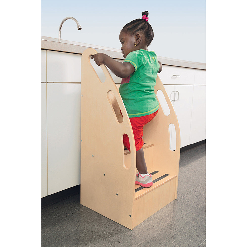 Tall Toddler Step Stool with Back Support | Non-Slip & Safe WB-0088DS