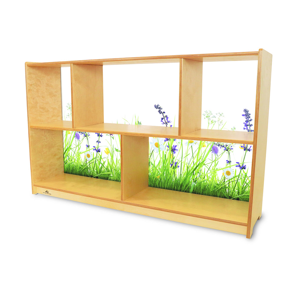 Nature View Toddler Storage Cabinet | 30-inch Tall with Clear Back WB-0248DS