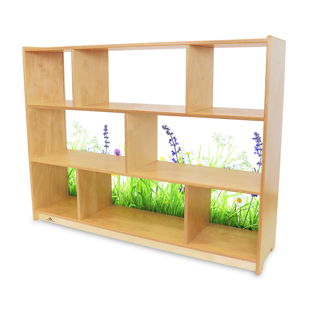 Nature View 36-inch Classroom Cabinet | Clear Back & Safe Design WB-0249DS