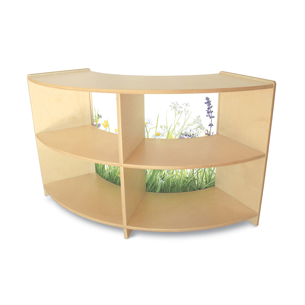 Nature View Curve-In Cabinet 24" Toddler Storage | Safe Acrylic Back & Rounded E WB-0437DS