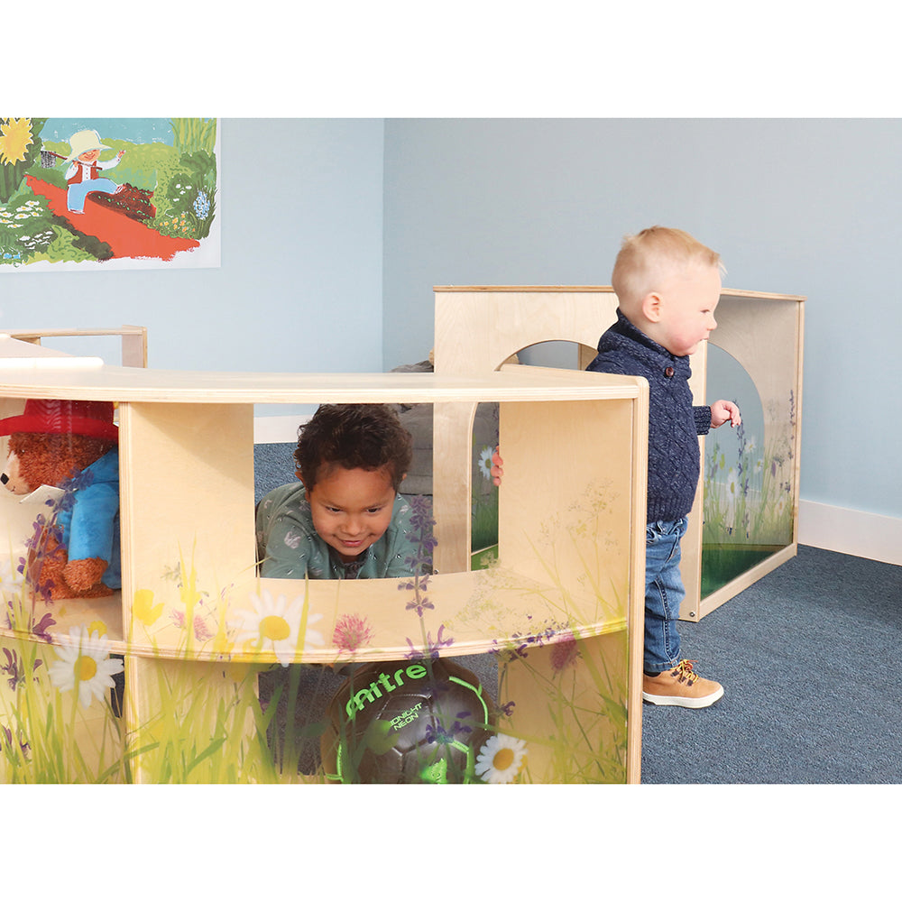 Nature View Toddler Storage Cabinets in the classroom
