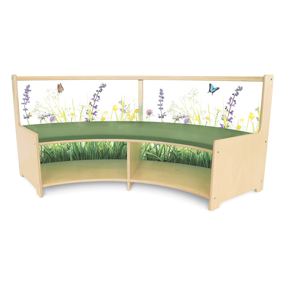 Nature View Curve-Out Sofa | Flexible Nature-Inspired Reading Area with Book Sto WB-0506DS