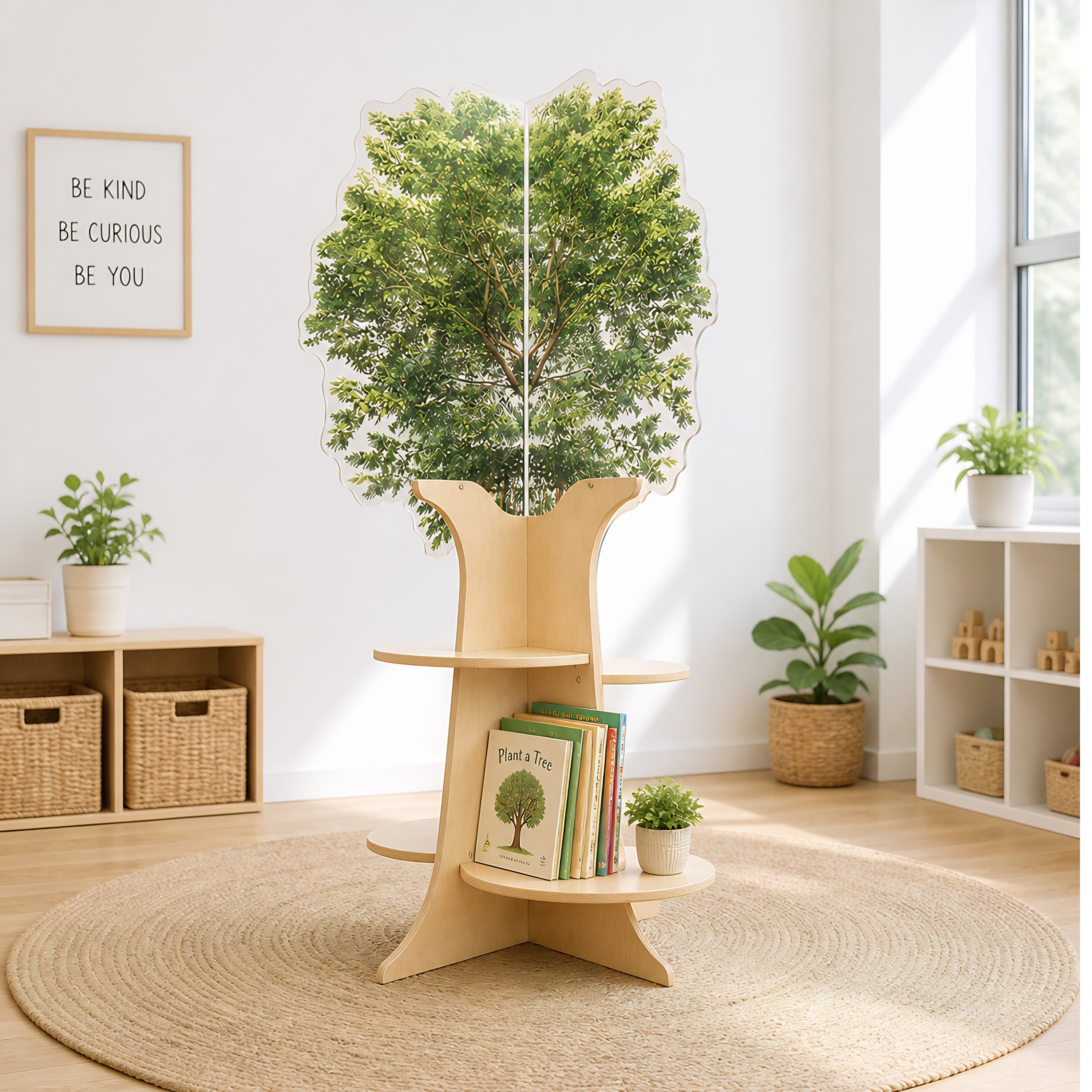 Nature View Tree Book Shelf | Reversible Biophilic Acrylic Bookshelf