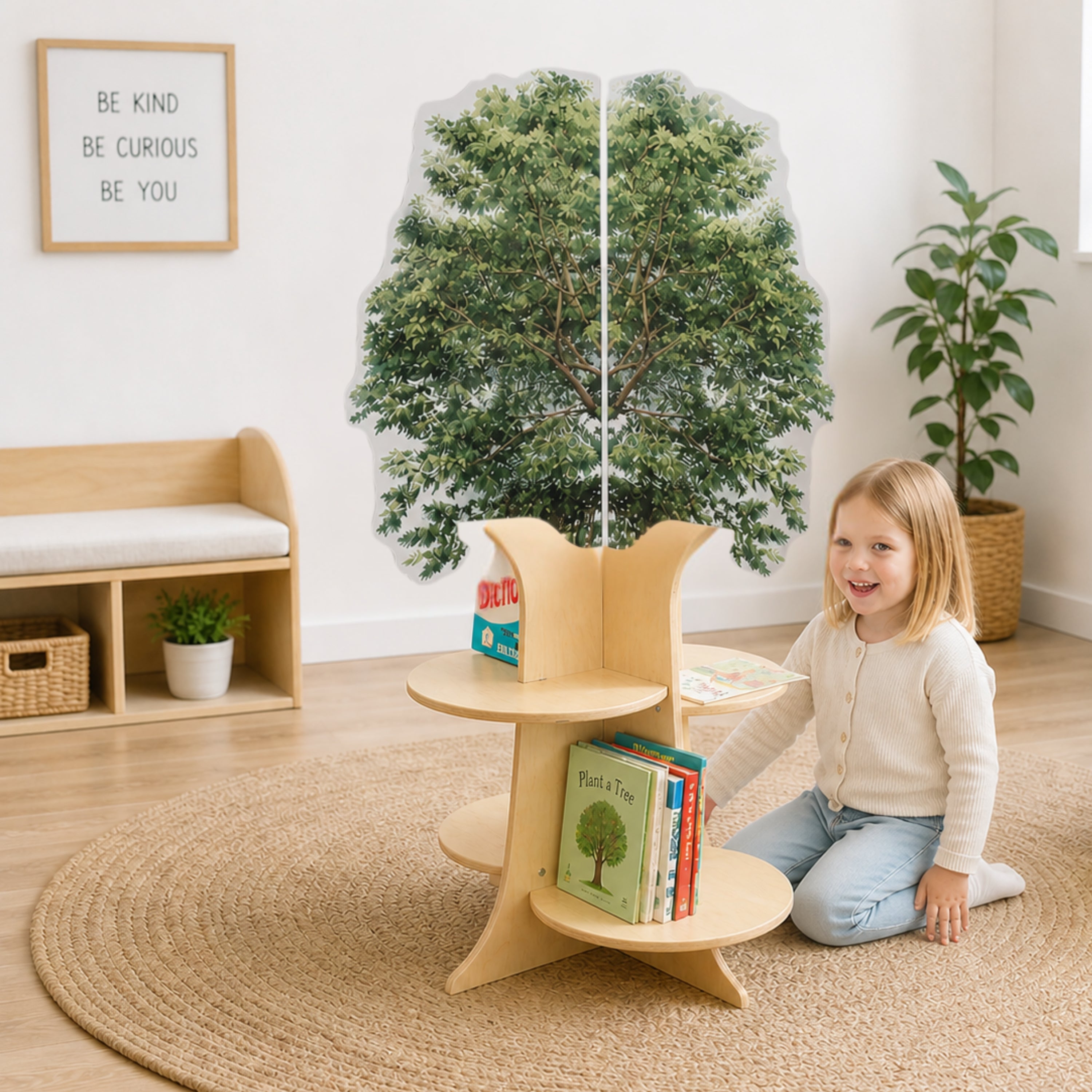 Nature View Tree Book Shelf | Reversible Biophilic Acrylic Bookshelf