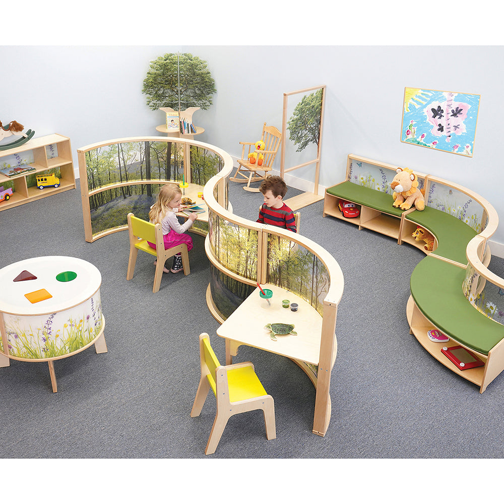 Four Connected Room Dividers in classroom
