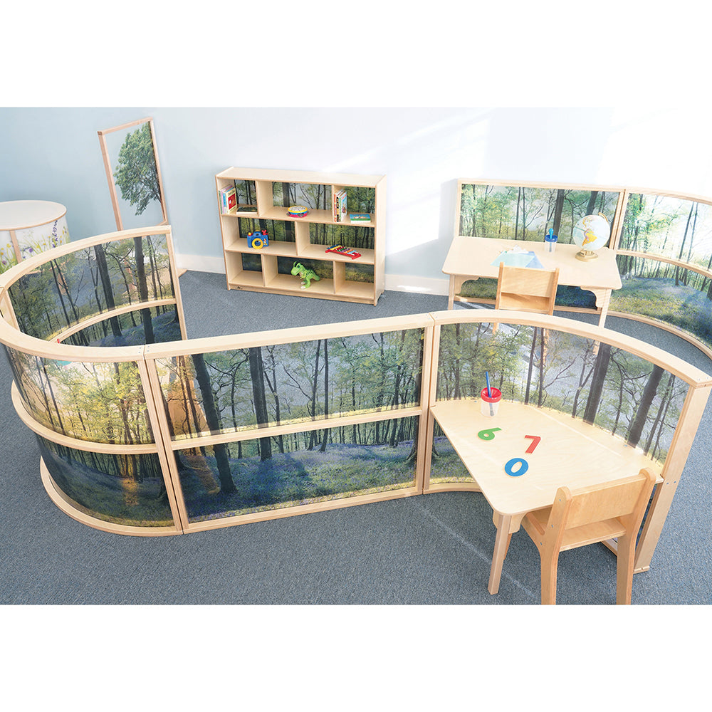 Four Connected Room Dividers in classroom