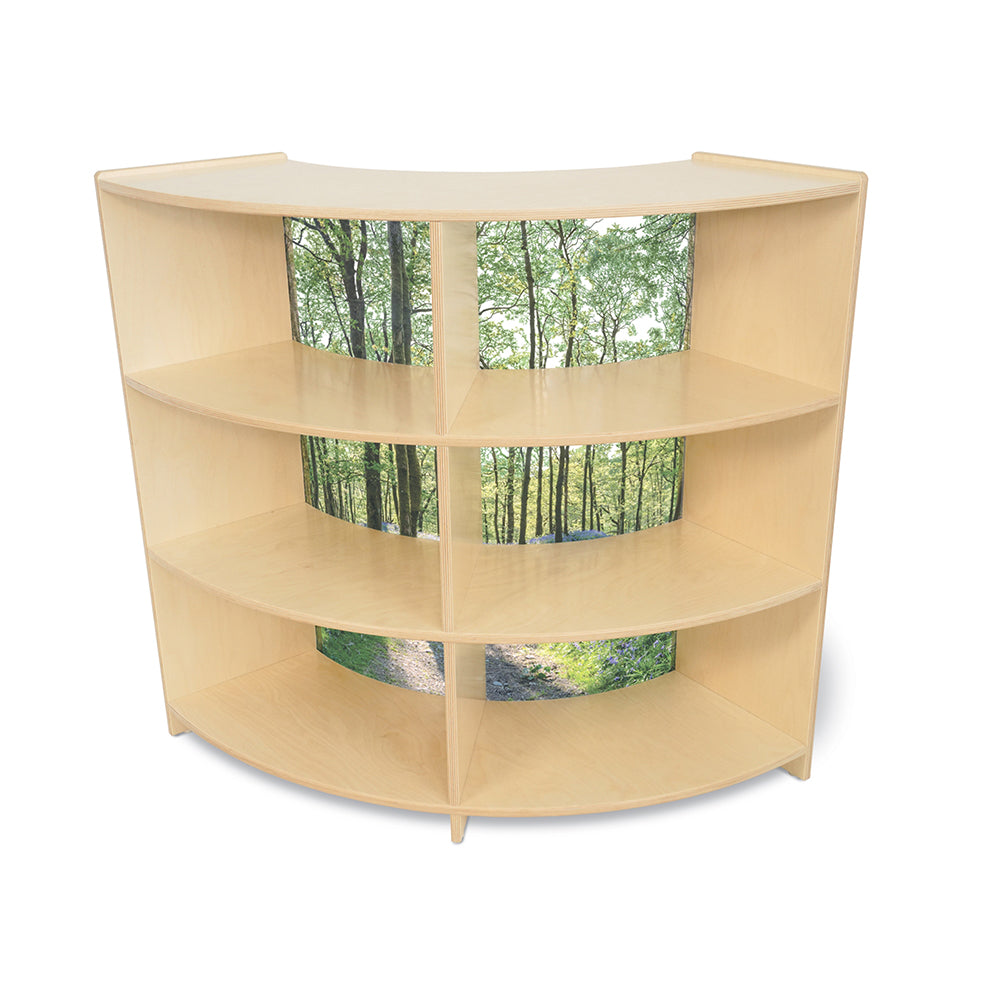 Nature View Serenity Curve-In Cabinet | 36" Wood Storage with Acrylic Forest Pan WB-0652DS