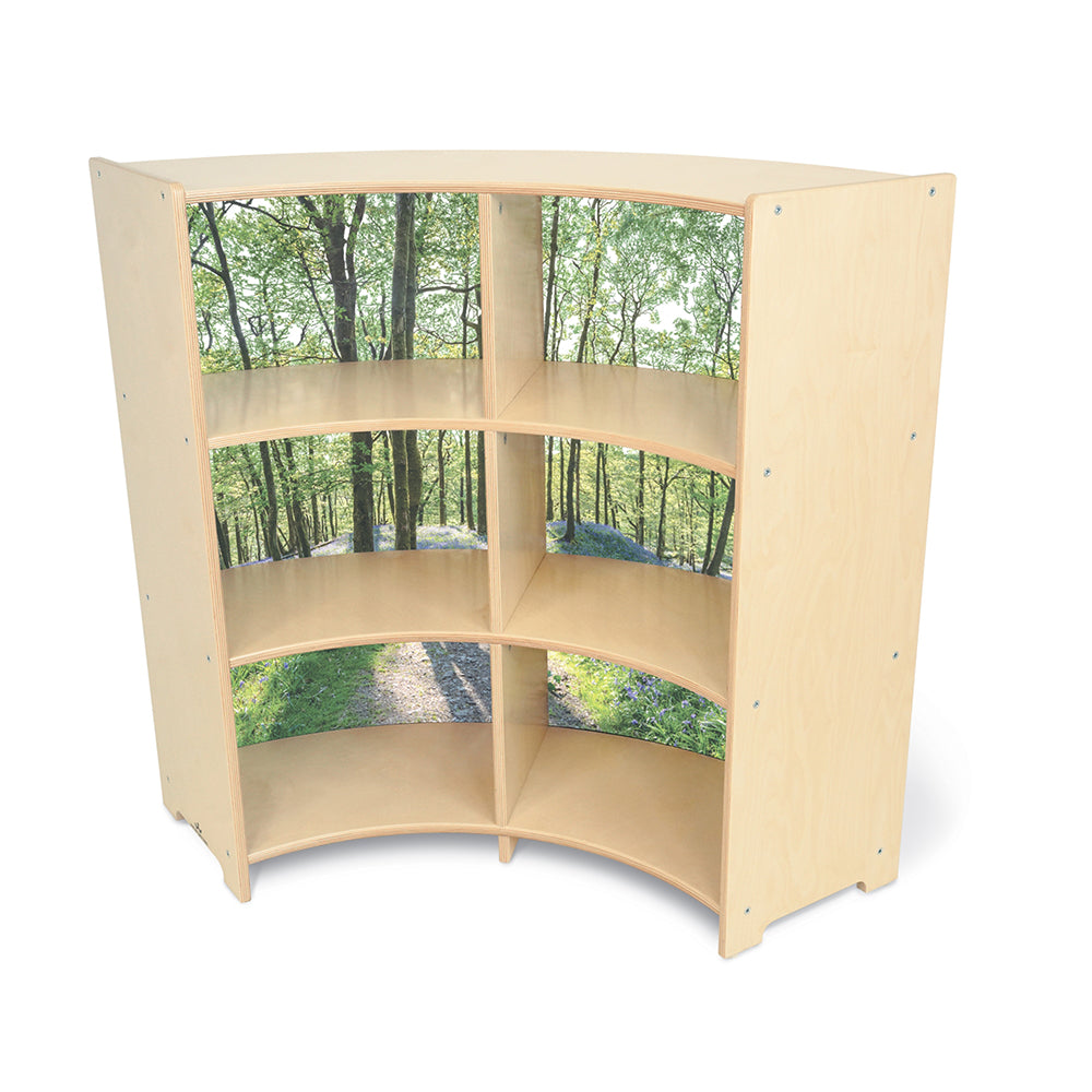 Nature View Serenity Curve-Out Cabinet | Curved Storage with Woodland Scene | Pr WB-0654DS