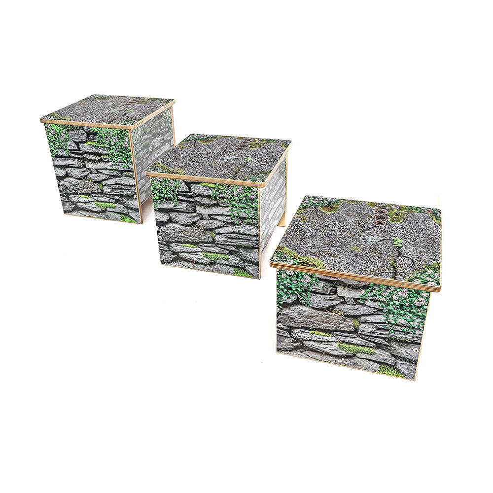 Nature View Small Stone Wall Bench 10H
