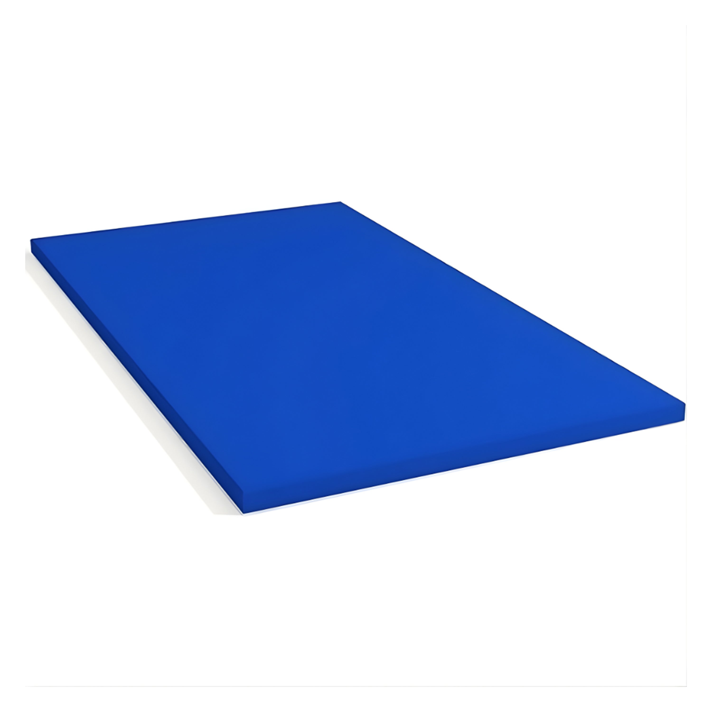 Blue foam mat on a white background