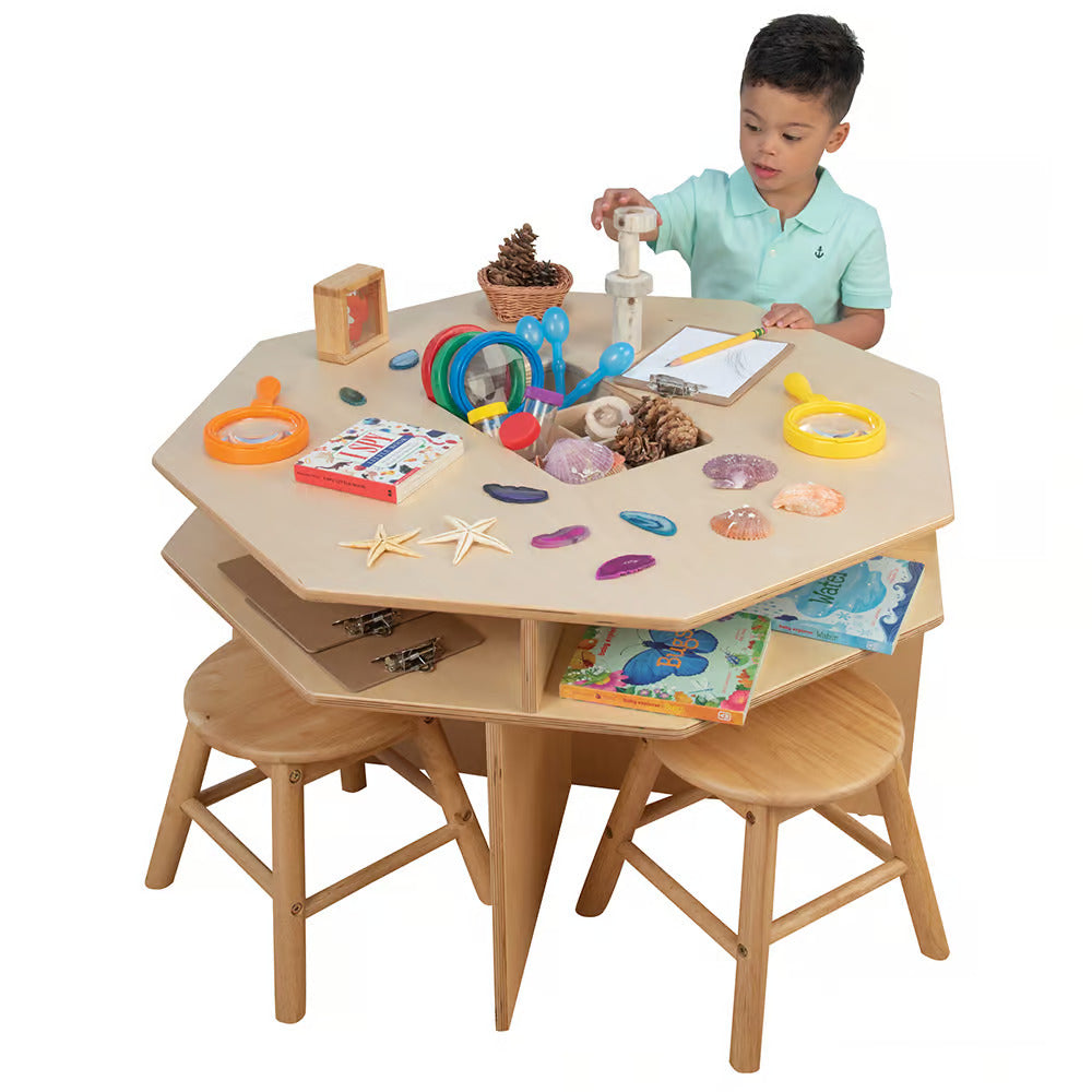 Discovery Table with 4 Classroom Stools
