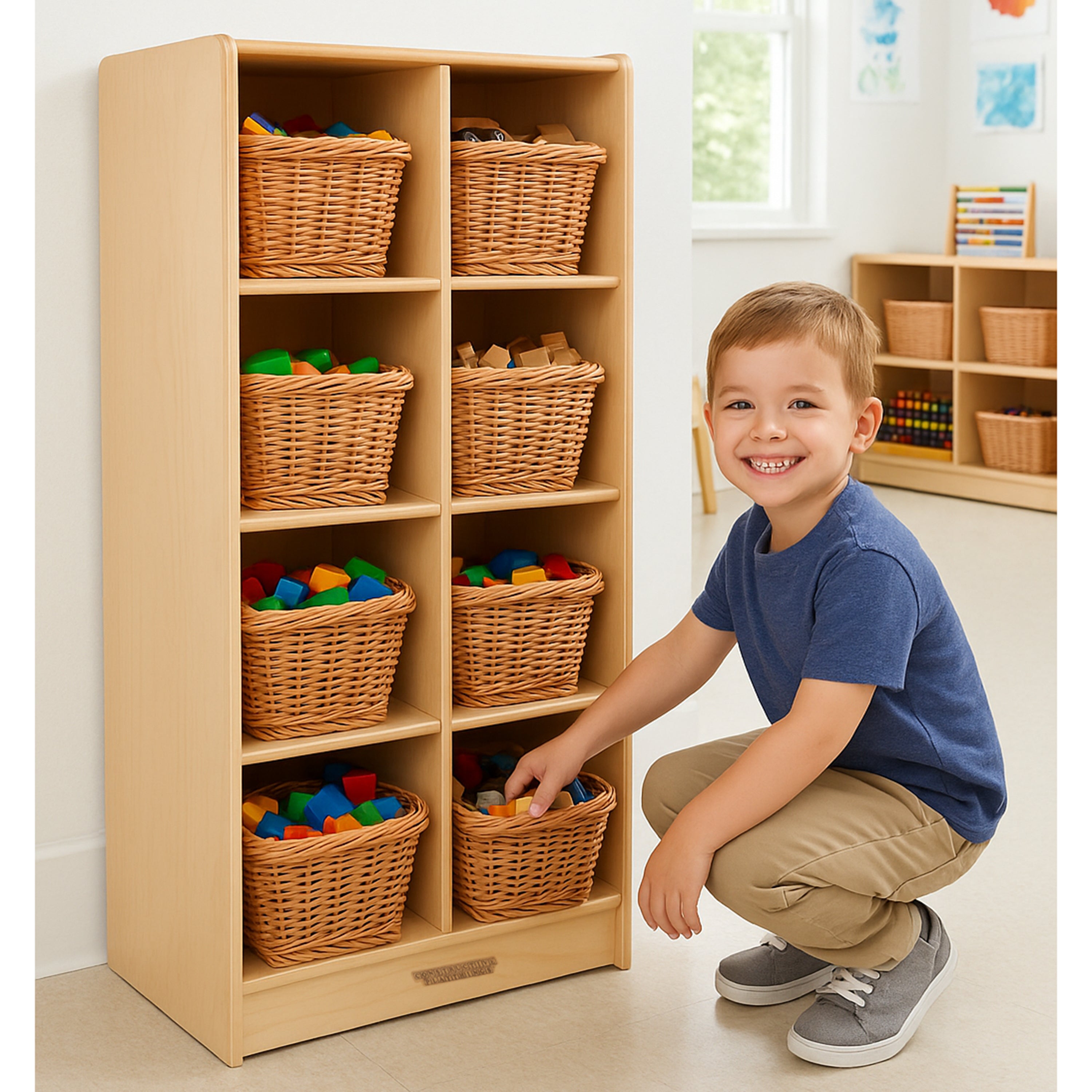 8 Tote Birch Storage Shelf | Durable Classroom Organization