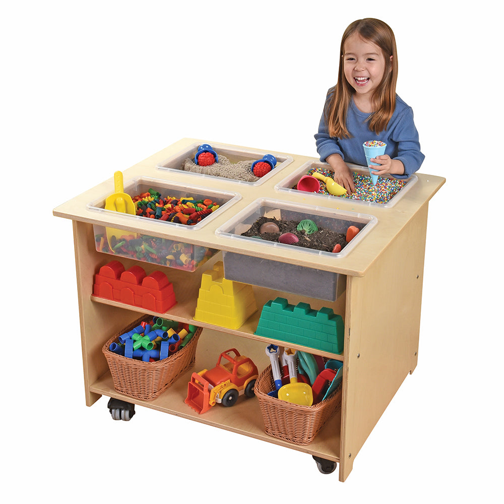 Complete Mobile Sensory Table with Trays & Lids