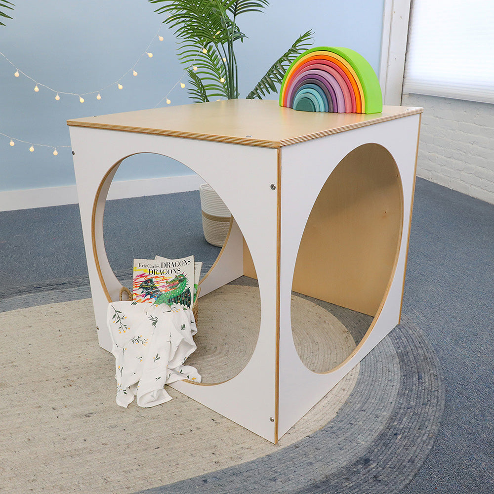 elevatED™ White Play House Cube | Modern Quiet Space Pod in the classroom
