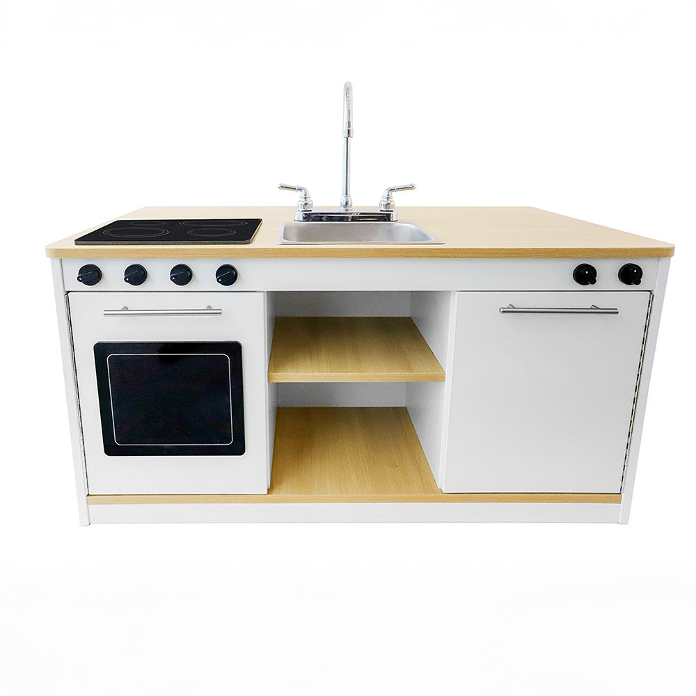 elevatED™ Kitchen Island Breakfast Bar | Modern Play Kitchen with Stove, Sink, Dishwasher & Social Seating