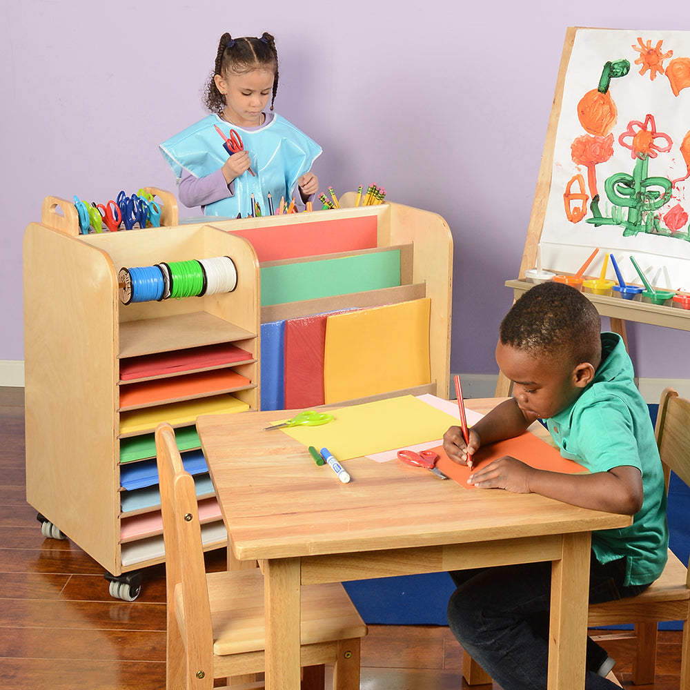 Classroom-ready Mobile Storage Cart for Art Supplies