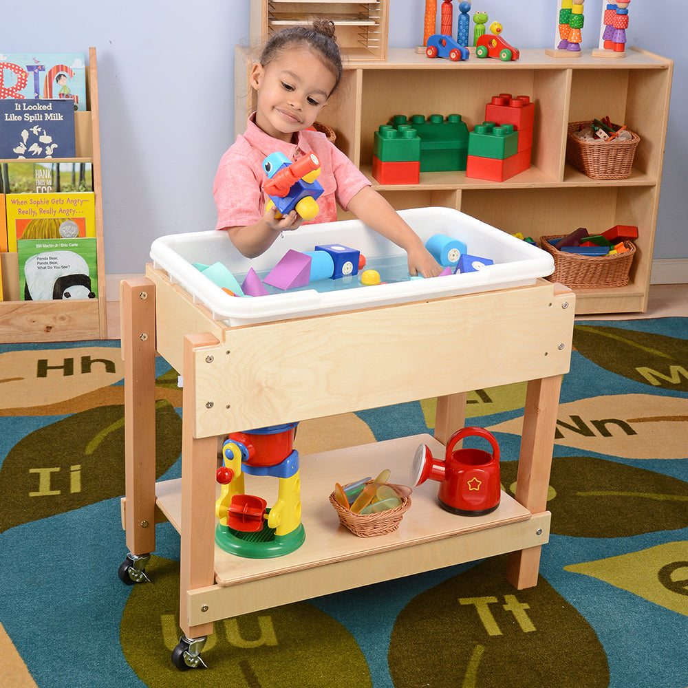 Playing with Blockaroo Magnetic STEM Building Blocks at the Classroom Water Table