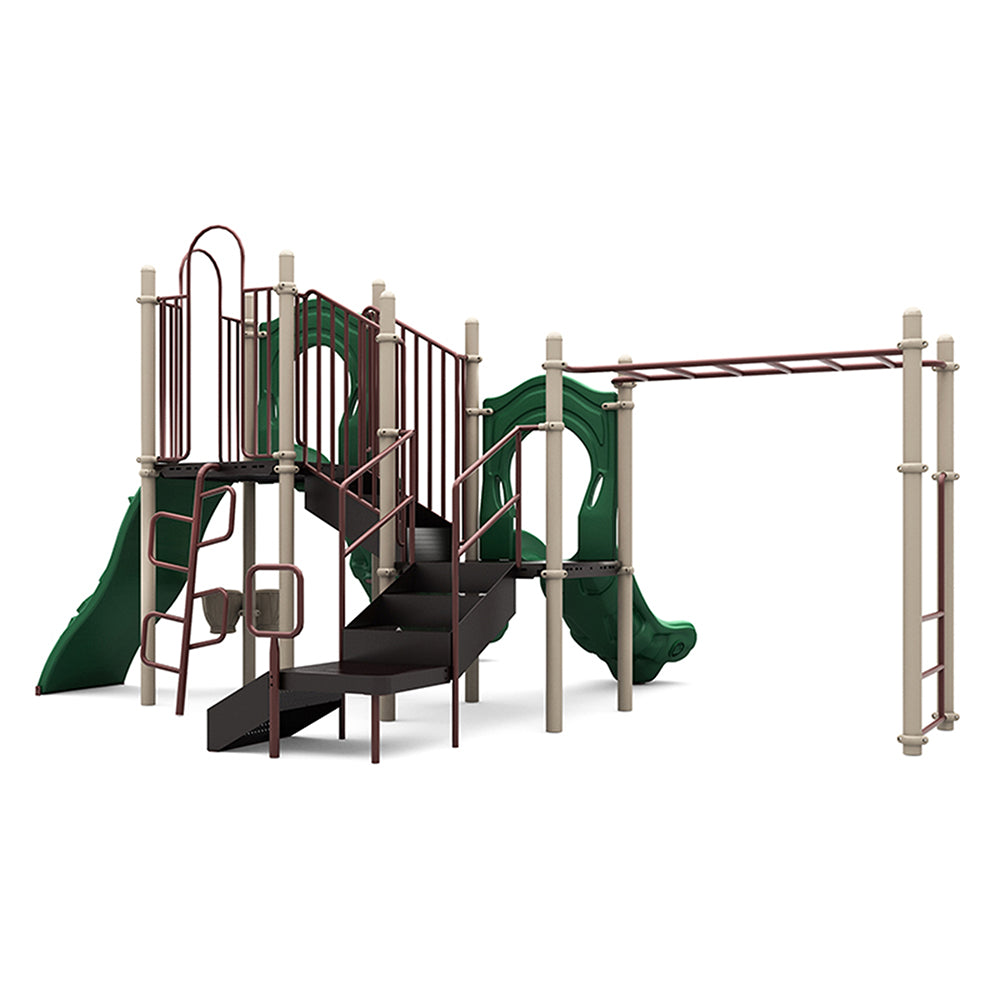 Sideview of Natural Colored Jungle Play Playground