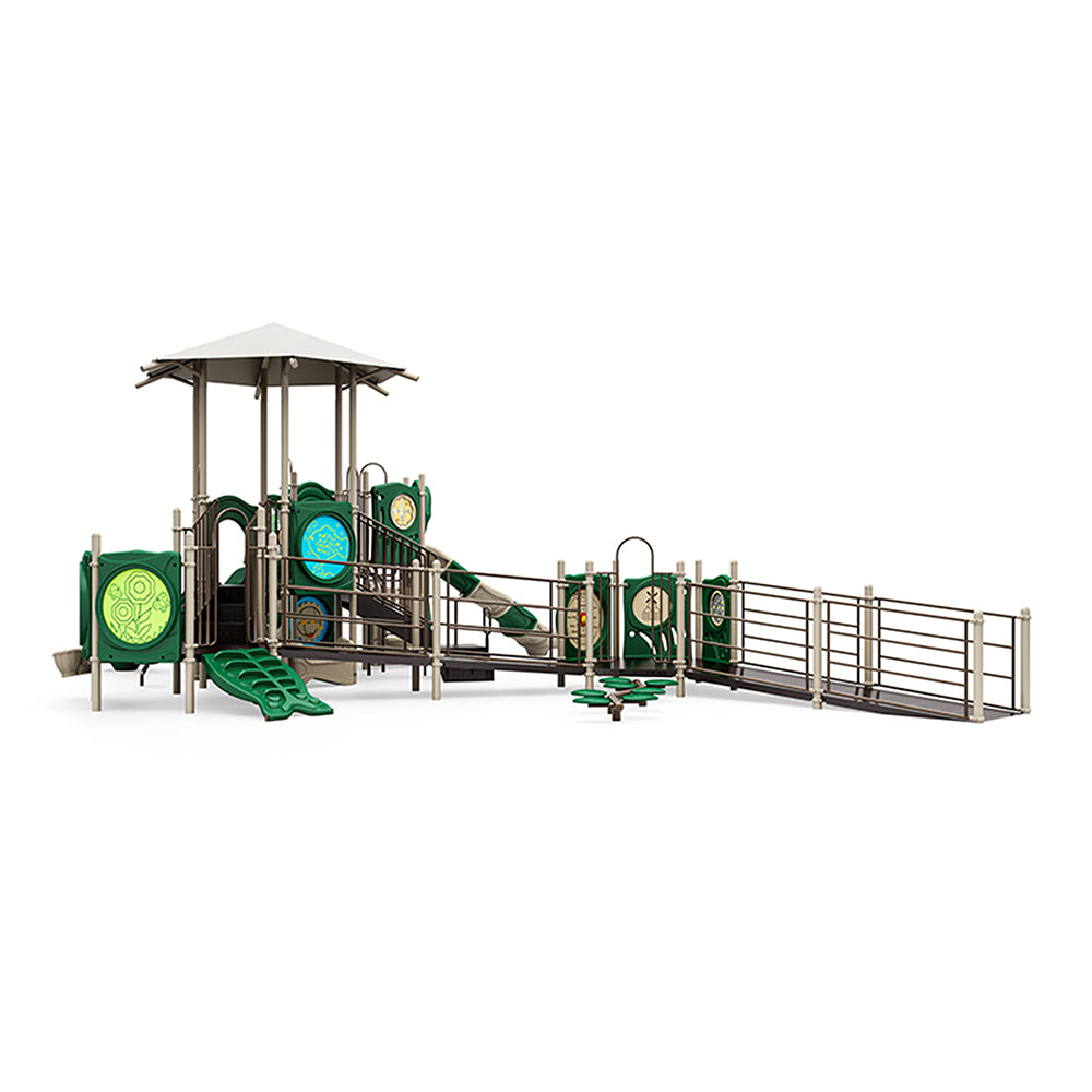 Natural Colored Memphis Playground Structure with Inclusive Ramp