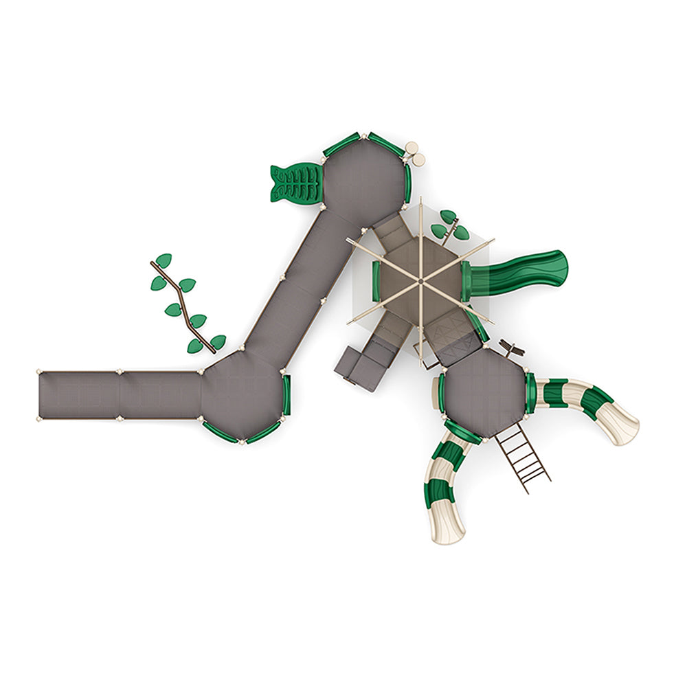 Overview of Natural Colored Memphis Playground Structure