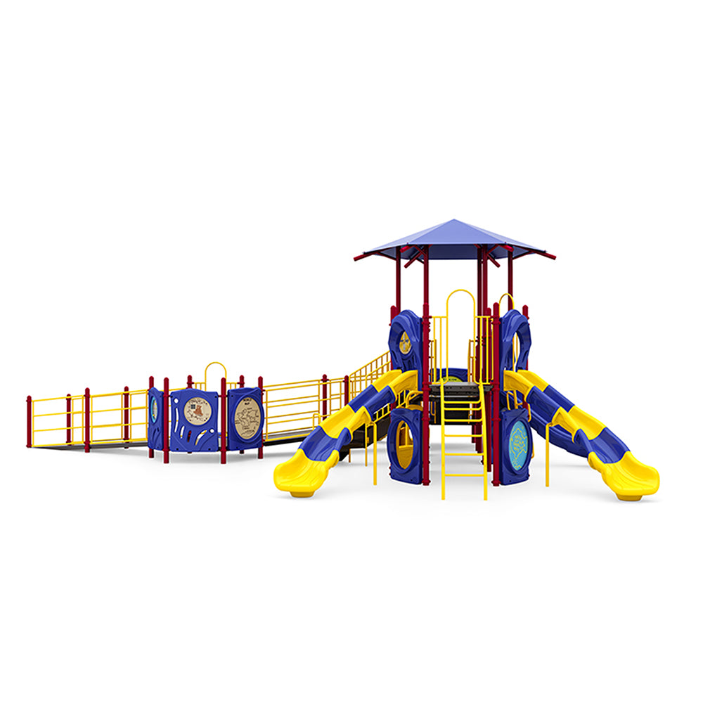 Side View for Primary Colored Memphis Playground Equipment