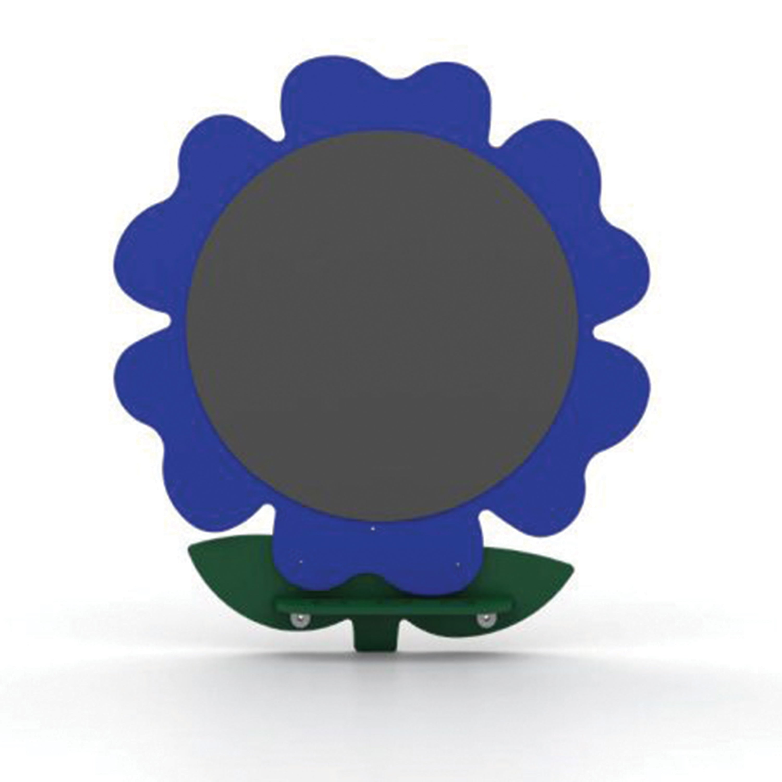 Blue flower-shaped playground chalkboard on a white background