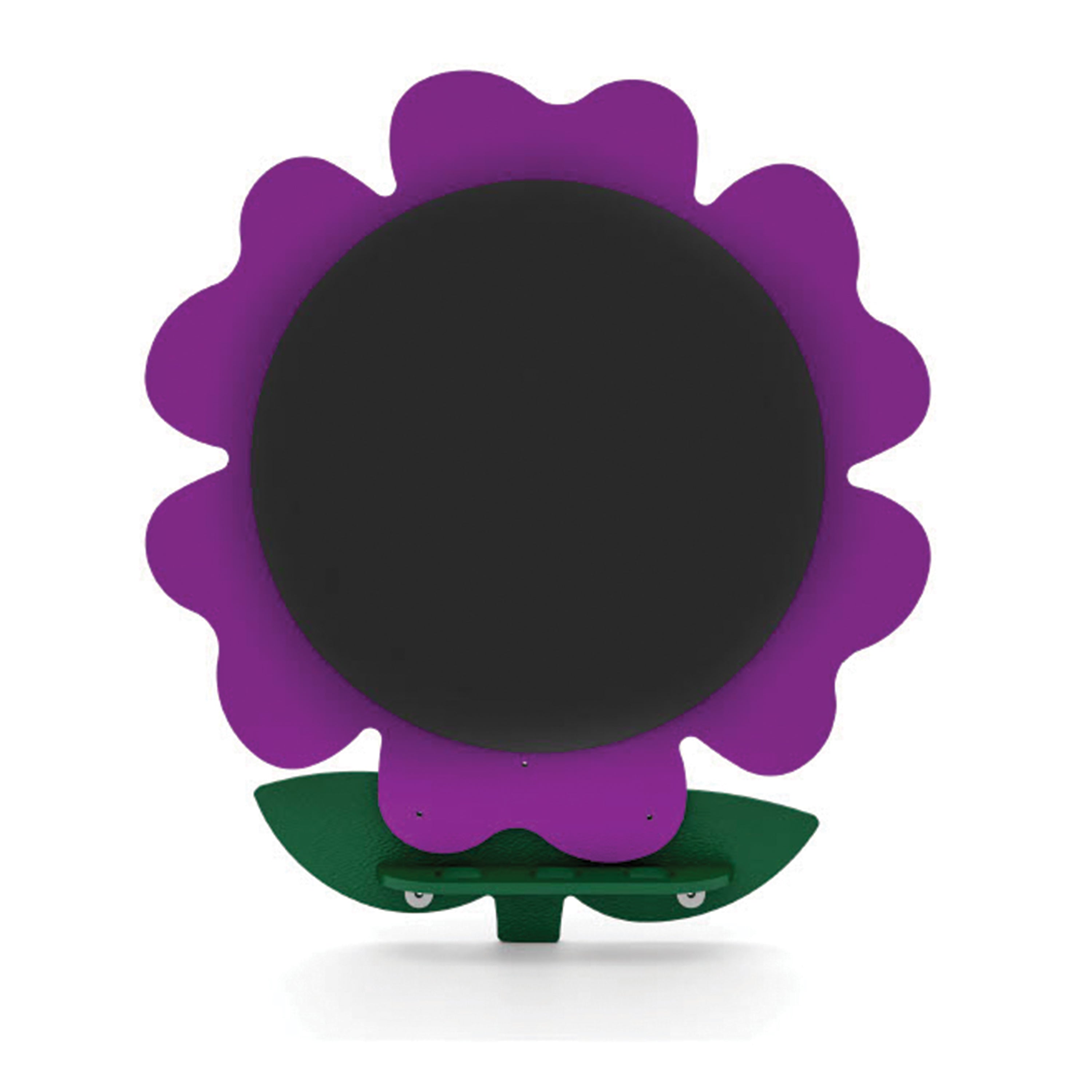 Purple flower-shaped playground chalkboard on a white background