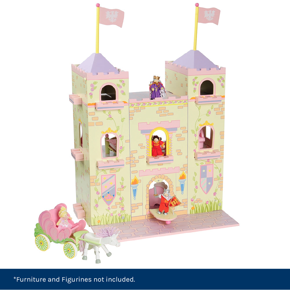 Castle dollhouse on white background
