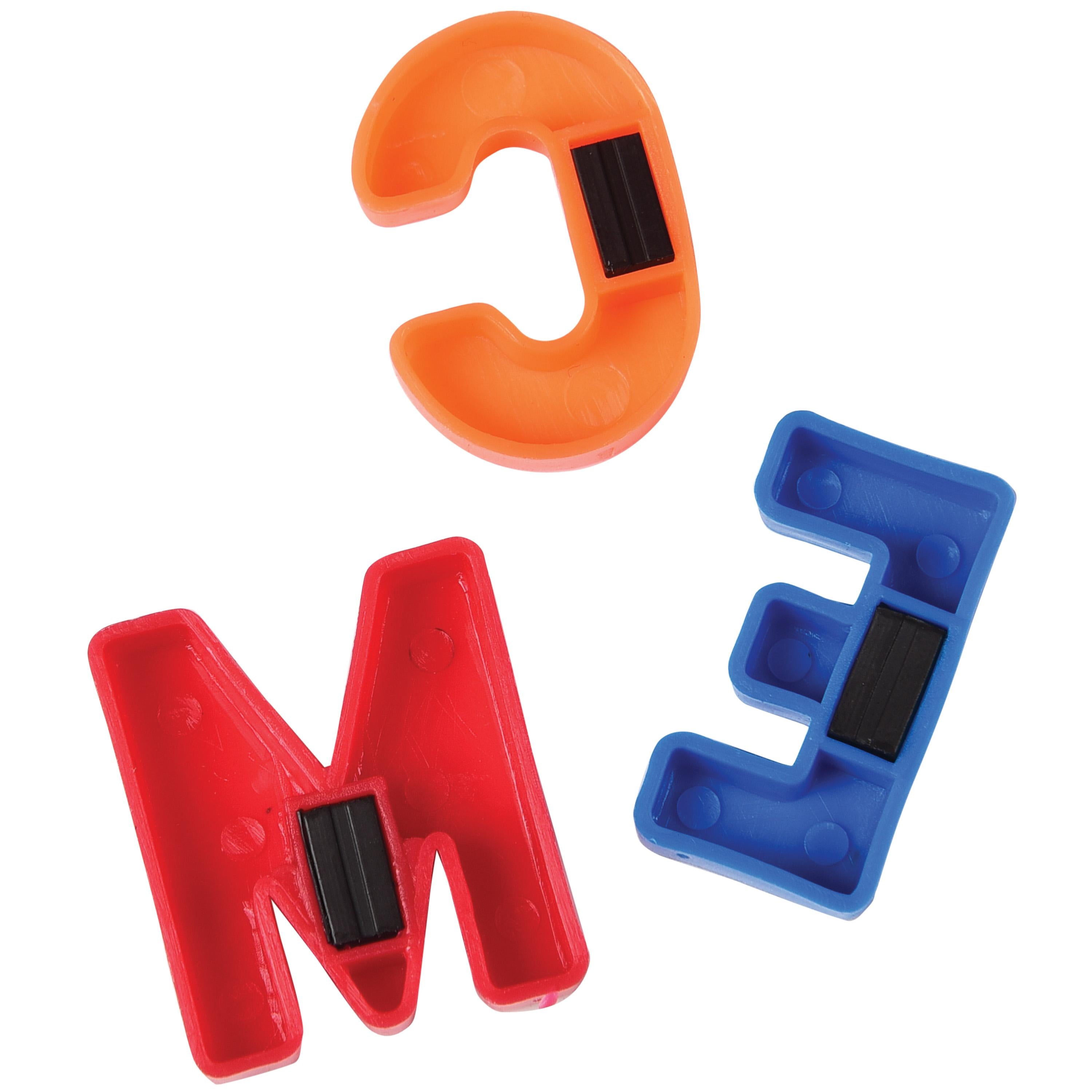 Three colorful letter-shaped tools on a white background