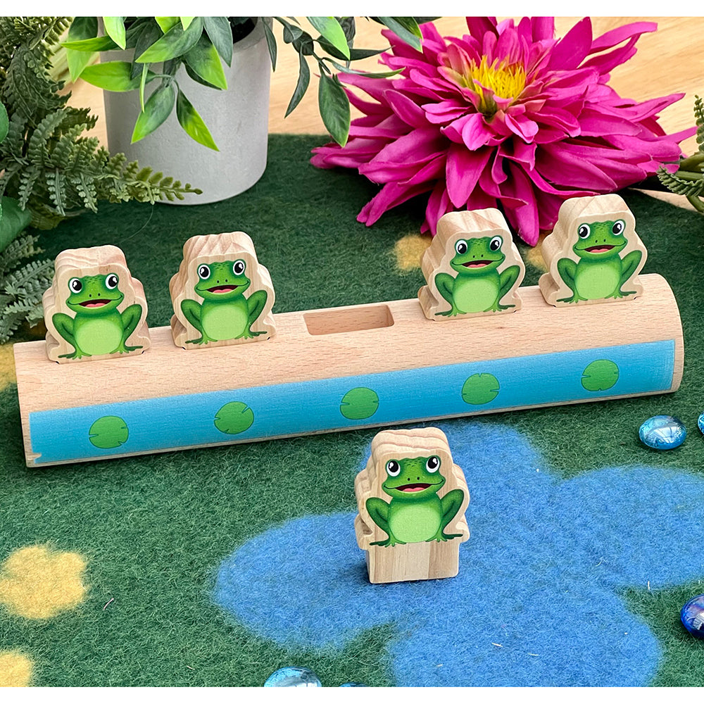 6-Piece Set of Yellow Door® Five Frogs on a Log