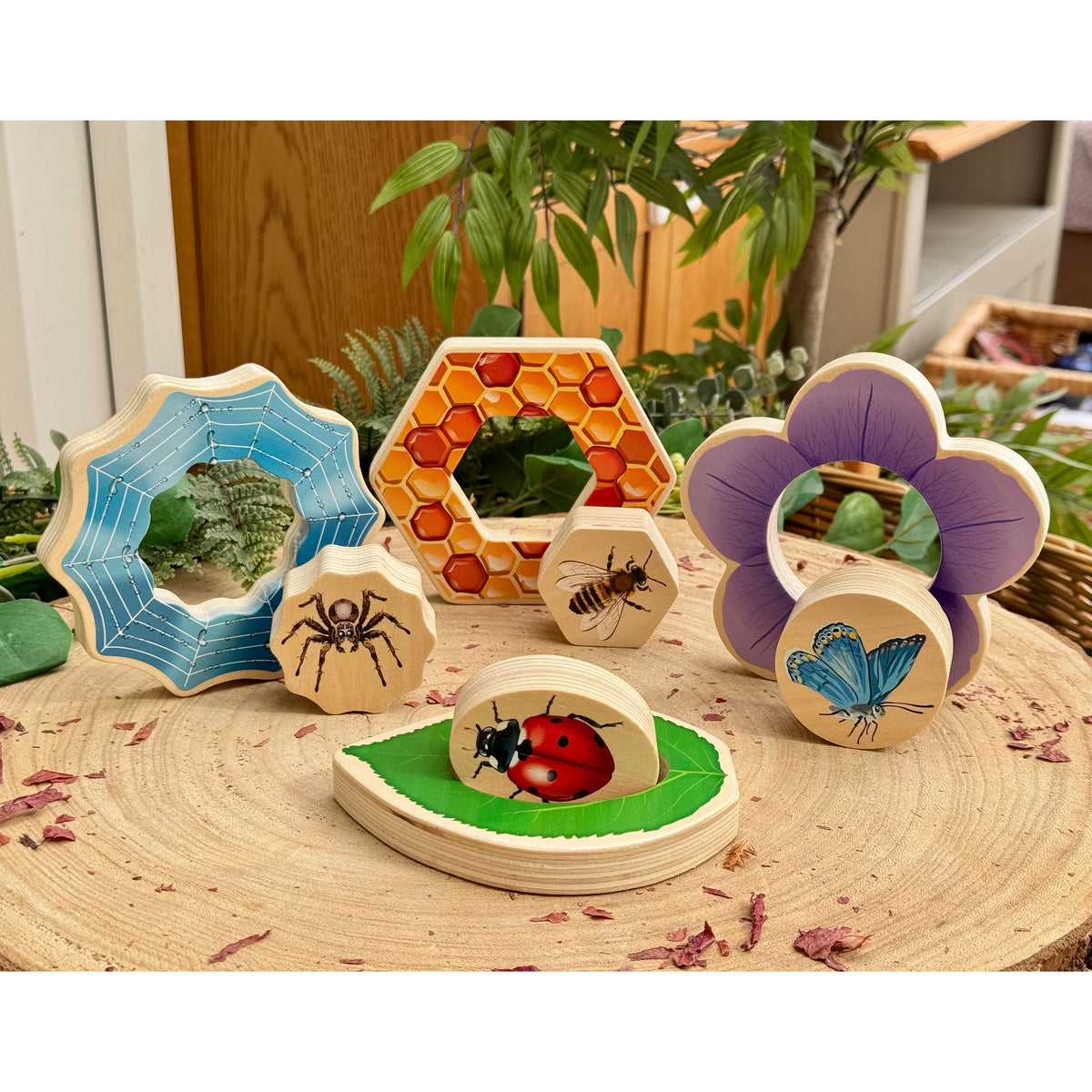 Who’s Hiding Garden Bugs Puzzle Set | Wooden Toddler Puzzles | Ages 12 ...