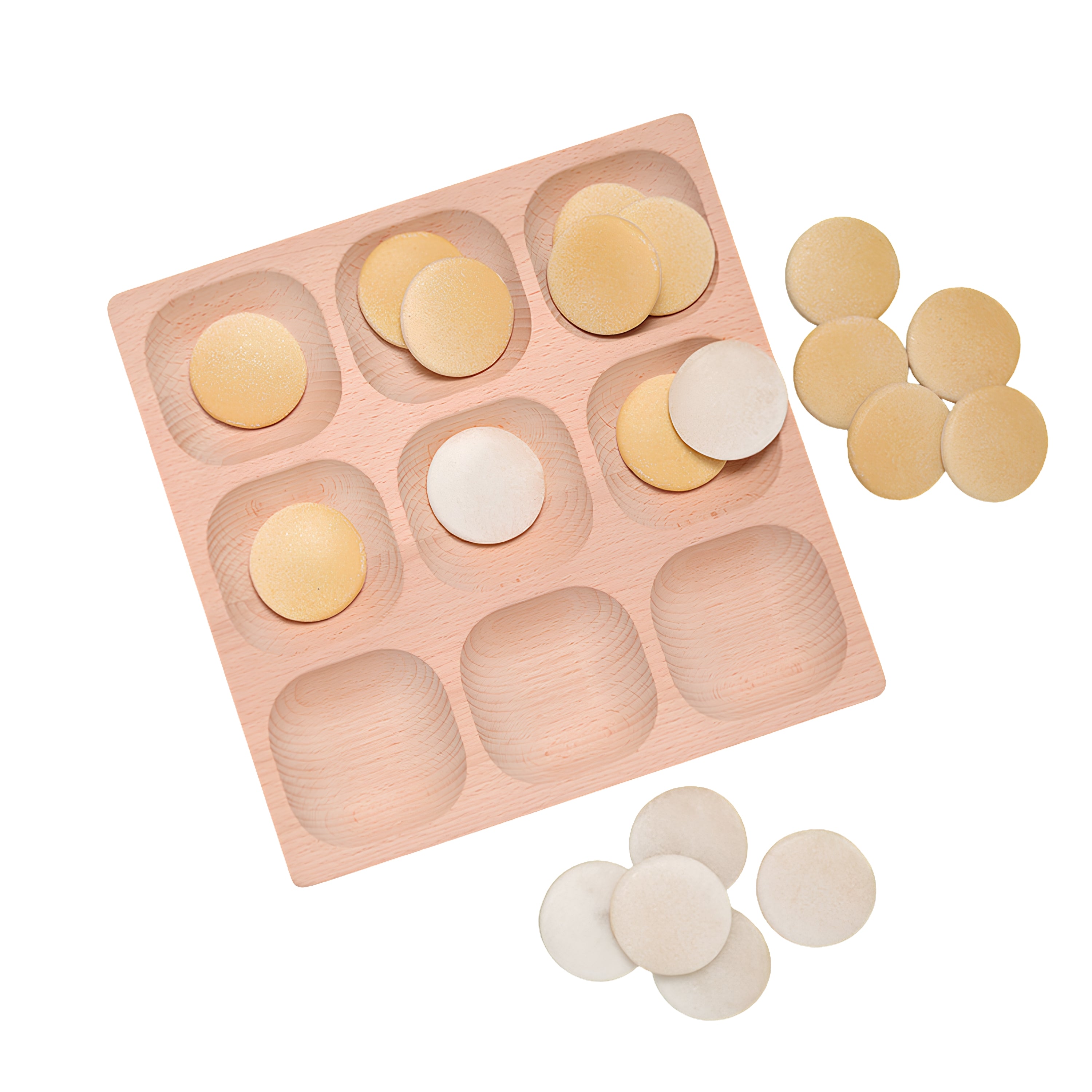 Yellow Door® Montessori Natural Sorting Tray | 9-Section FSC Beech Wood Tray for Ages 2+