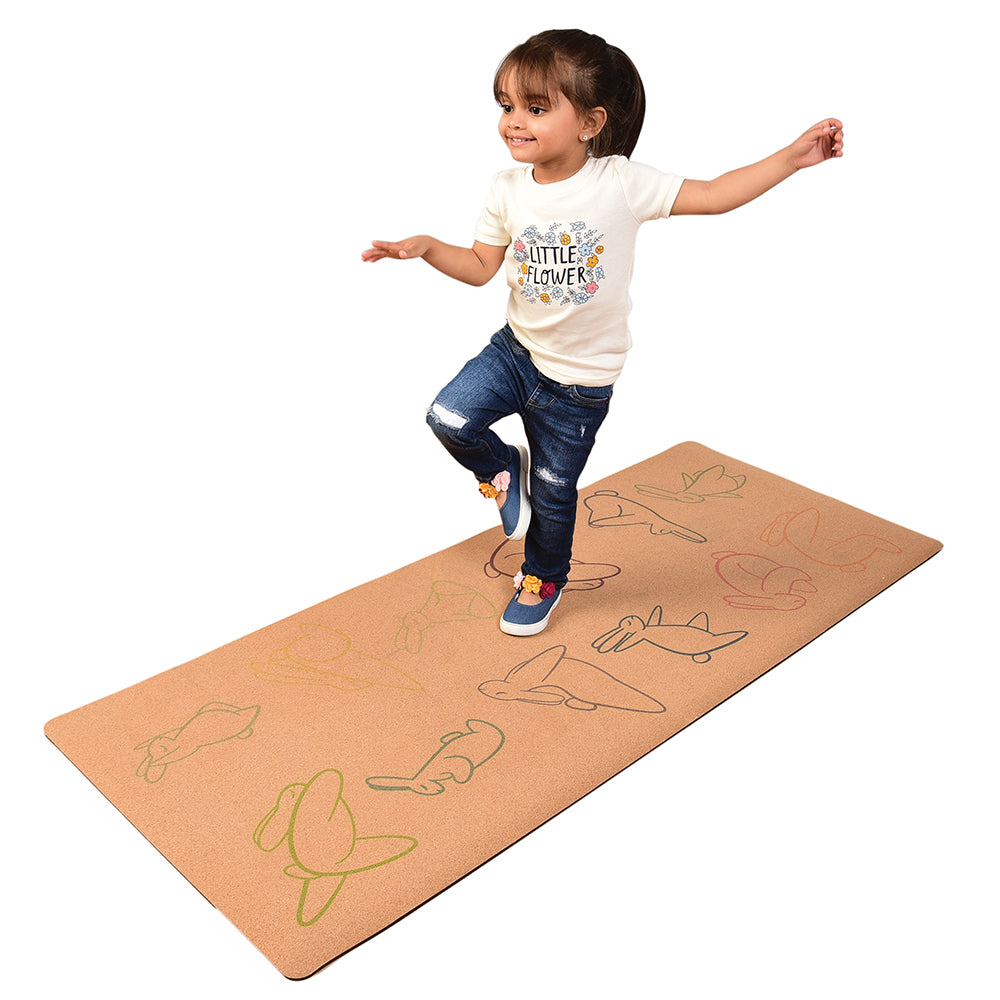 Cork Bunny Yoga Mat for Kids | Eco-Friendly, Antimicrobial, Biodegradable YDL-1