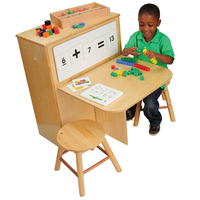 Classroom Math Center Furniture with 2 Learning Stools