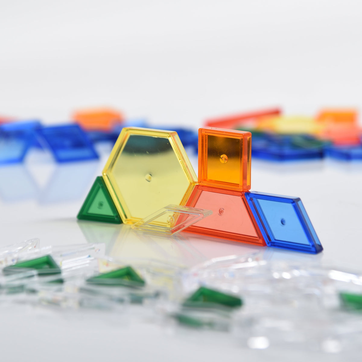 Translucent Pattern Block Sheets Translucent Light Table Pattern Blocks | 147-Piece STEM & Creative Play ...