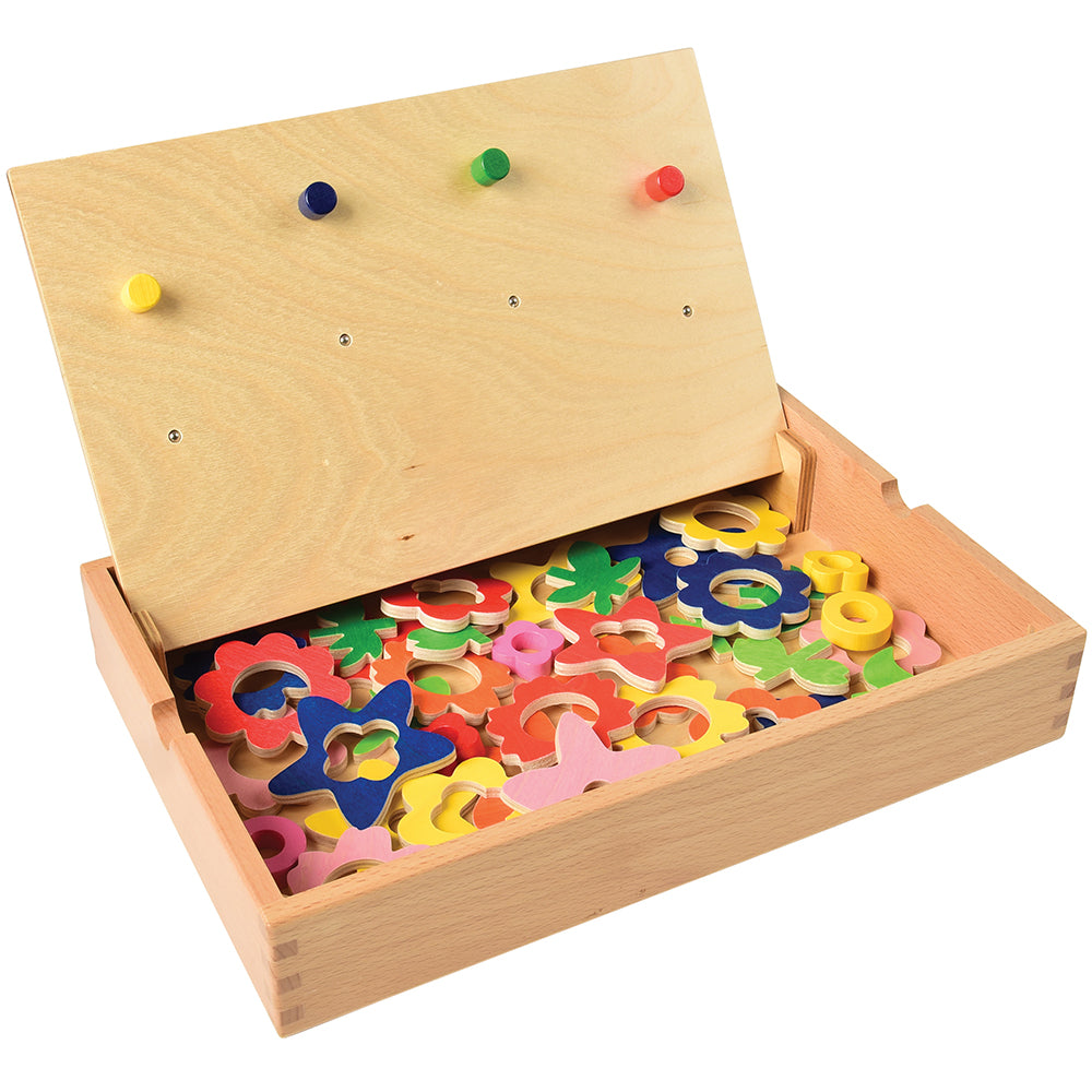 Magnetic Match & Make Flowers with Wooden Storage Box